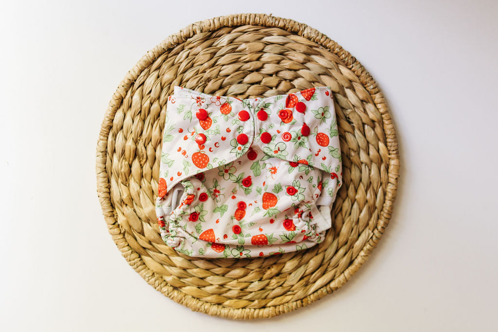 Strawberry Patch Reusable Cloth Diaper Cover
