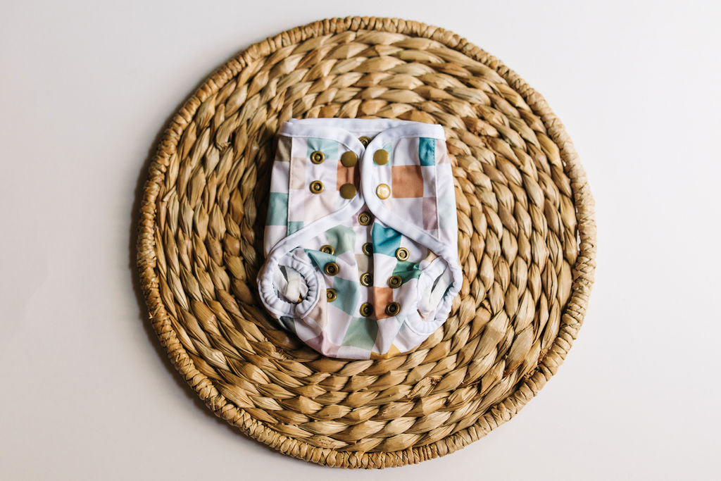 Earthy Checks Newborn Reusable Cloth Diaper Cover