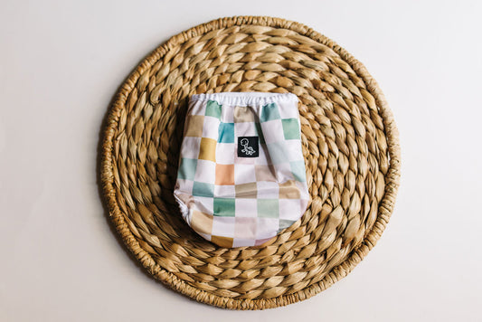 Earthy Checks Newborn Reusable Cloth Diaper Cover