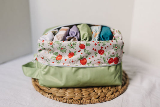 Limelight | Strawberry Patch Water Resistant Diaper Pod / Travel Cube