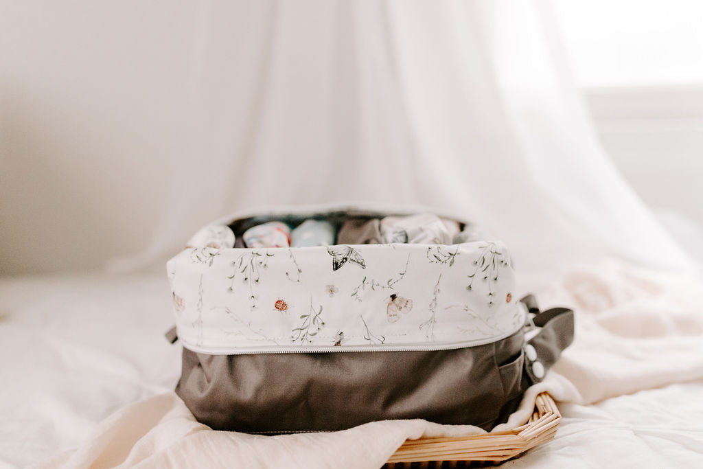 Korbin | Slate Reversible Water Resistant Diaper Pod / Travel Cube