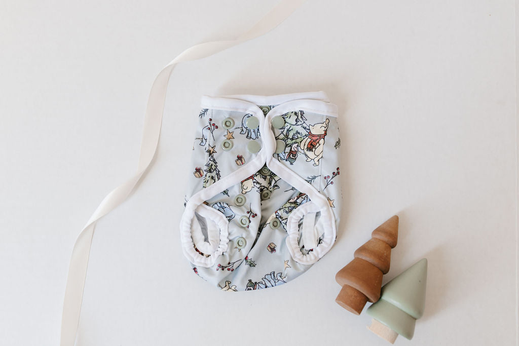 Classic Pooh's Christmas Newborn Reusable Cloth Diaper Cover