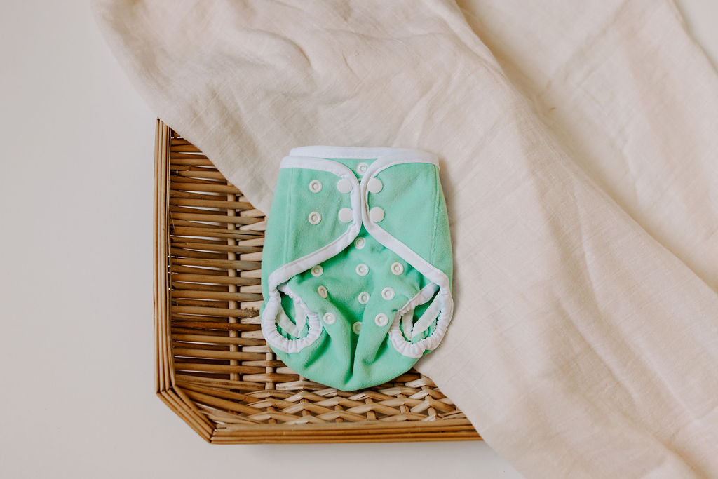 Green Velvet Newborn Reusable Cloth Diaper Cover