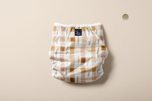 Gingham Garden Newborn Reusable Cloth Diaper Cover (Preorder)