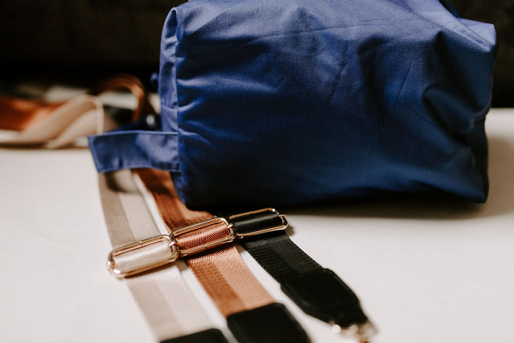 Happy Clouds | Navy Reversible Water Resistant Diaper Pod / Travel Cube