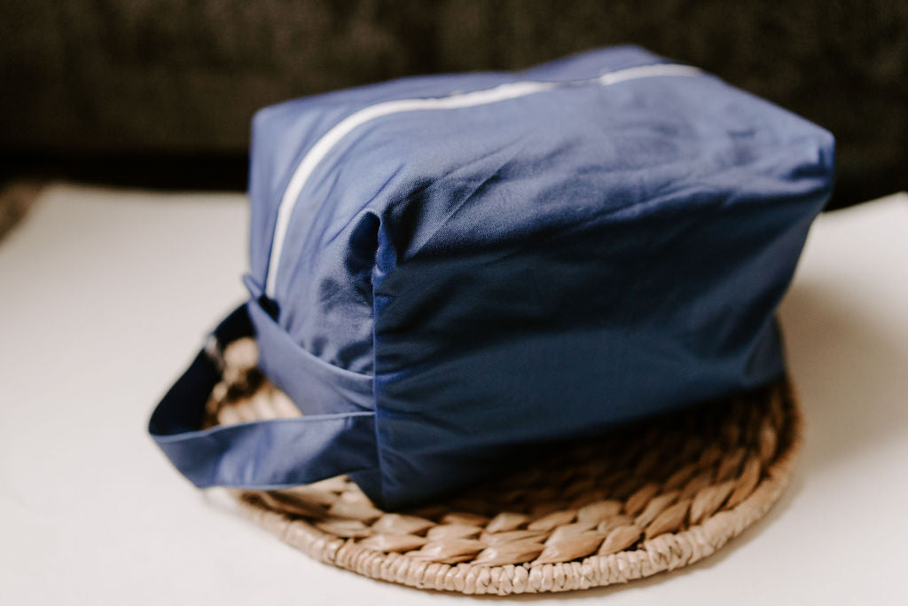 Happy Clouds | Navy Reversible Water Resistant Diaper Pod / Travel Cube