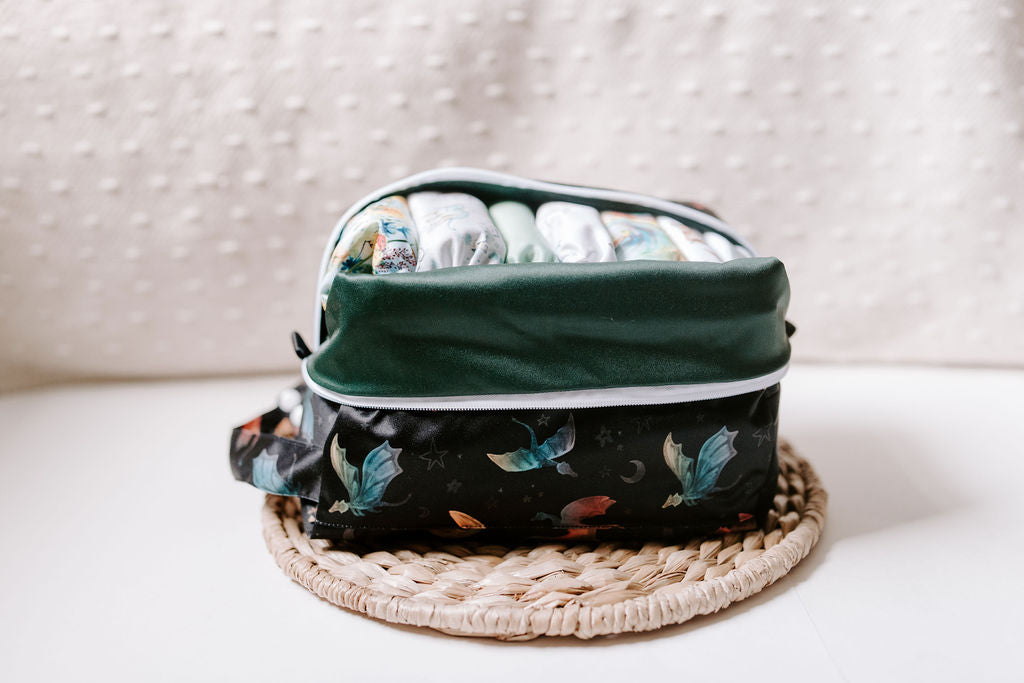 Caspian | Pine Reversible Water Resistant Diaper Pod / Travel Cube