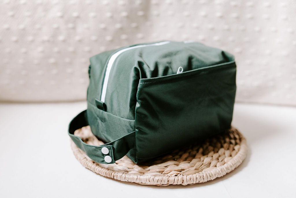 Caspian | Pine Reversible Water Resistant Diaper Pod / Travel Cube
