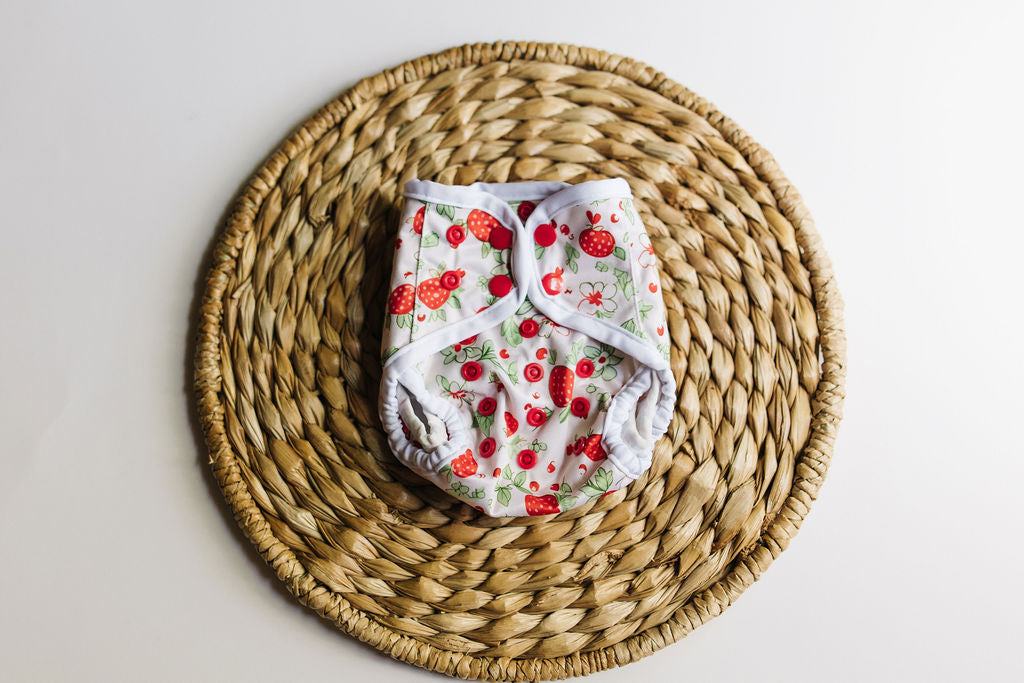 Strawberry Patch Newborn Reusable Cloth Diaper Cover