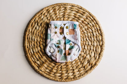 Earthy Checks Newborn Reusable Cloth Diaper Cover