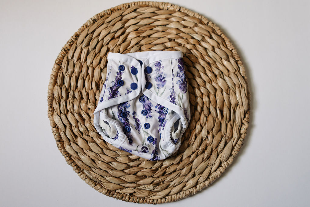 Lavender Fields Newborn Reusable Cloth Diaper Cover