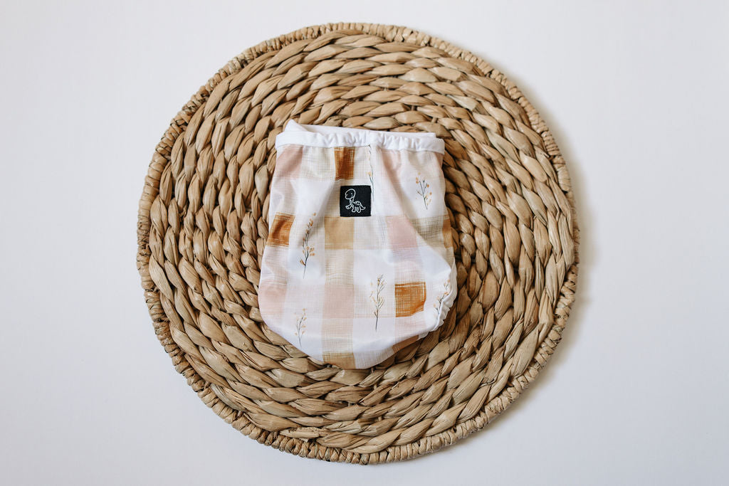 Gingham Garden Newborn Reusable Cloth Diaper Cover