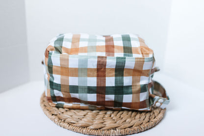 Gingham | Spice Water Resistant Diaper Pod / Travel Cube