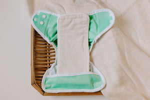 Green Velvet Newborn Reusable Cloth Diaper Cover