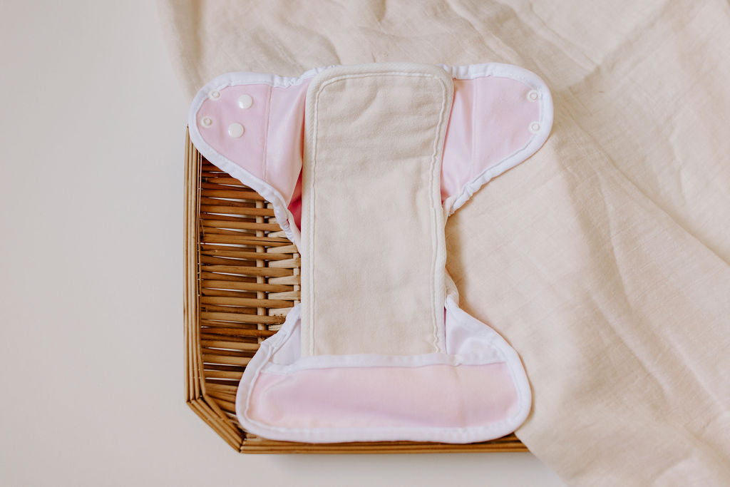 Baby Pink Velvet Newborn Reusable Cloth Diaper Cover