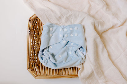 Baby Blue Velvet Reusable Cloth Diaper Cover