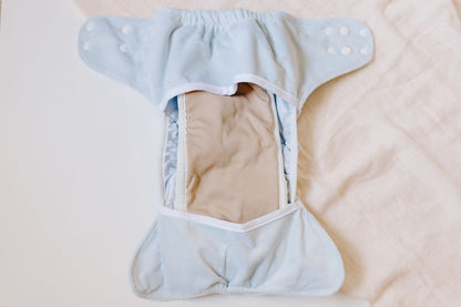 Baby Blue Velvet Reusable Cloth Diaper Cover