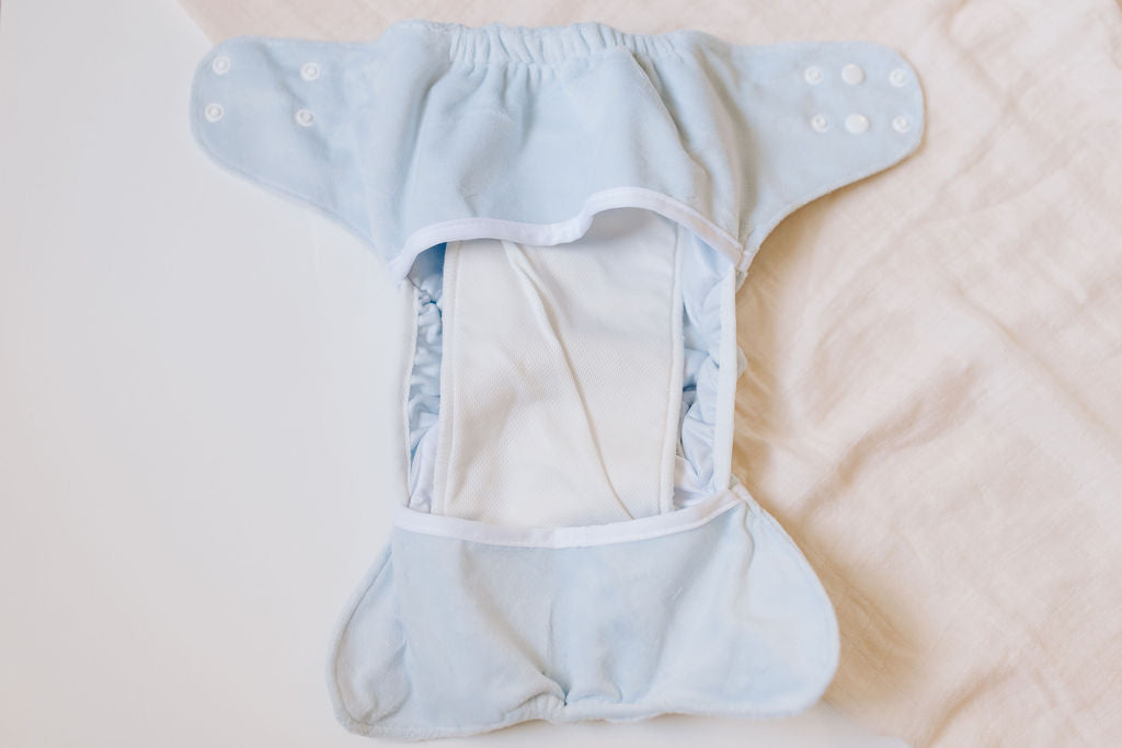 Baby Blue Velvet Reusable Cloth Diaper Cover