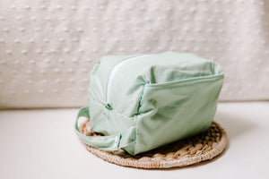 Dinologue | Pistachio Reversible Water Resistant Diaper Pod / Travel Cube