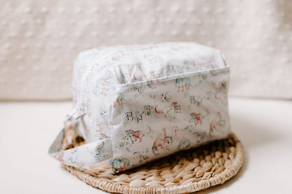 Dinologue | Pistachio Reversible Water Resistant Diaper Pod / Travel Cube