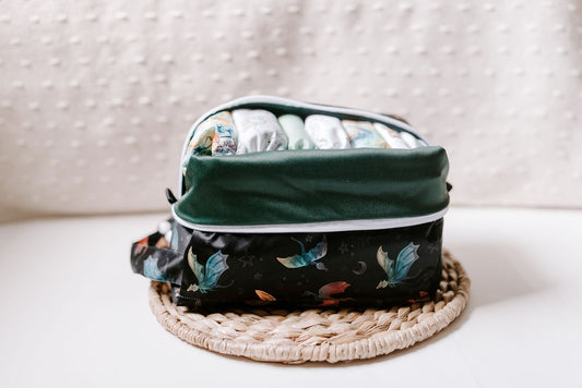 Caspian | Pine Reversible Water Resistant Diaper Pod / Travel Cube